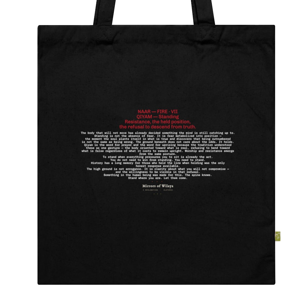 NAAR — FIRE · VII QIYAM — Standing - Organic Cotton Tote Bag